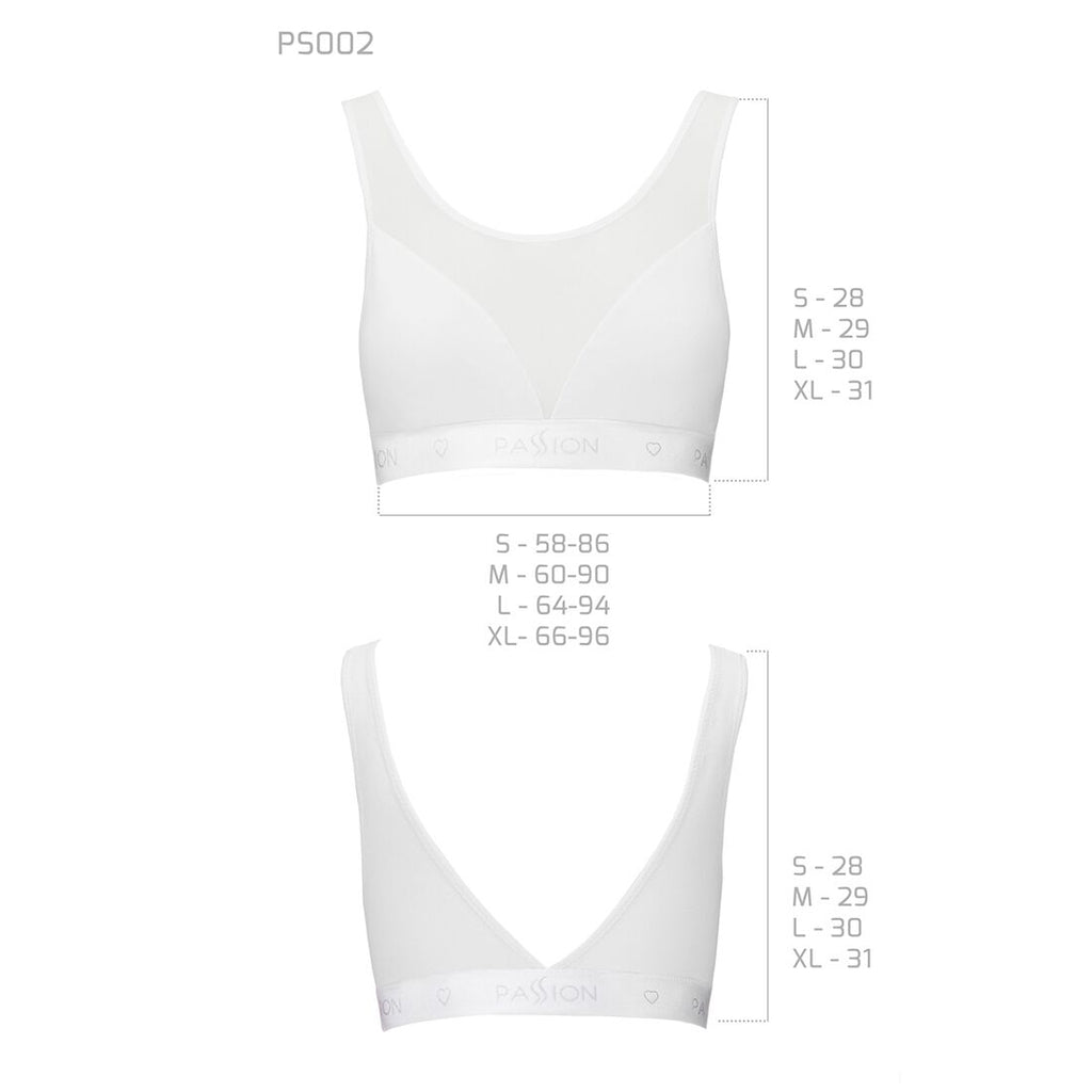 Passion (Польща) Топ з прозорою вставкою Passion PS002 TOP XL, white
