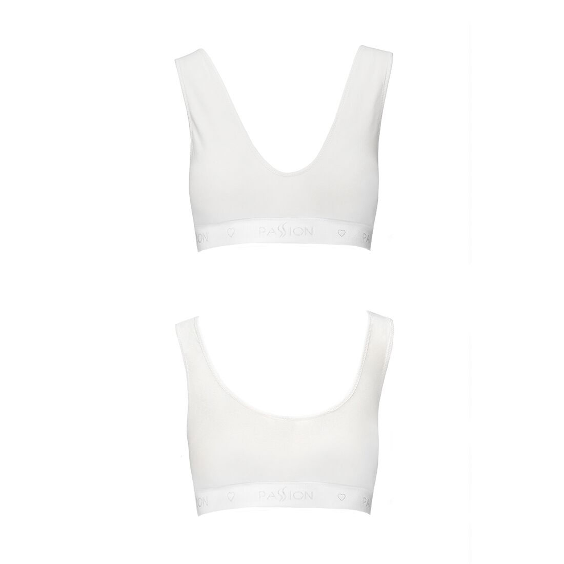Passion (Польща) Спортивний топ з еластичної бавовни Passion PS005 TOP L, white