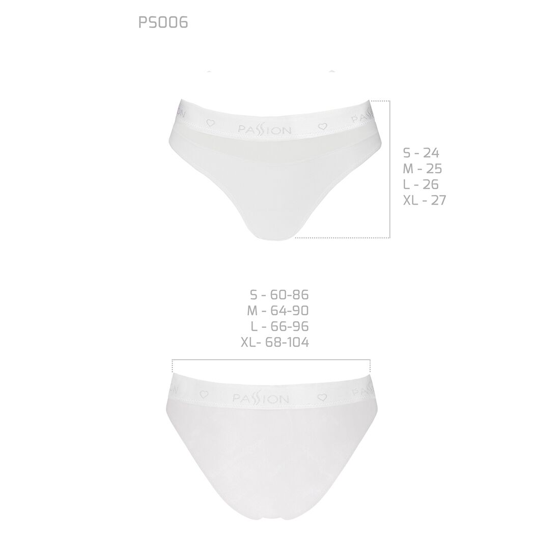 Passion (Польща) Трусики з прозорою вставкою Passion PS006 PANTIES L, white
