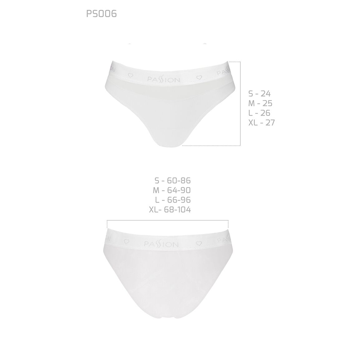 Passion (Польща) Трусики з прозорою вставкою Passion PS006 PANTIES M, white