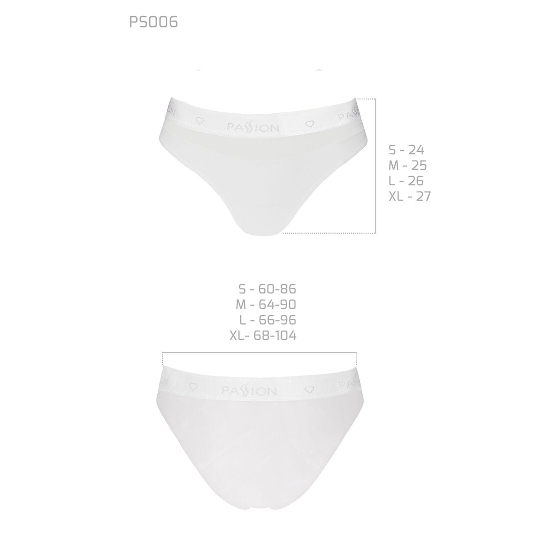Passion (Польща) Трусики з прозорою вставкою Passion PS006 PANTIES S, white