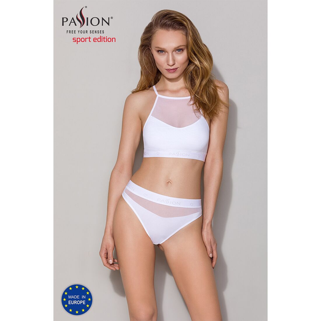 Passion (Польща) Спортивний топ з прозорою вставкою Passion PS006 TOP L, white