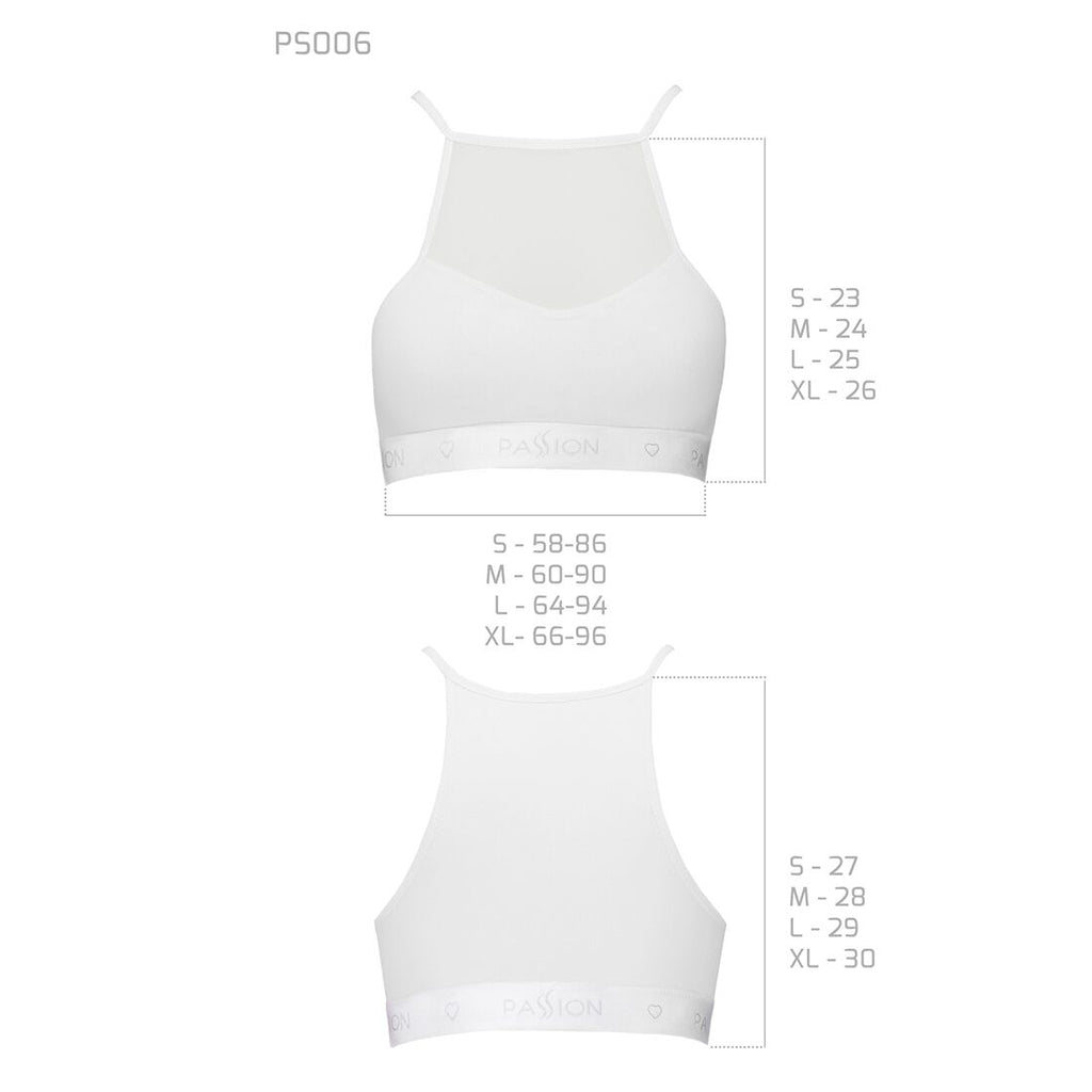 Passion (Польща) Спортивний топ з прозорою вставкою Passion PS006 TOP M, white