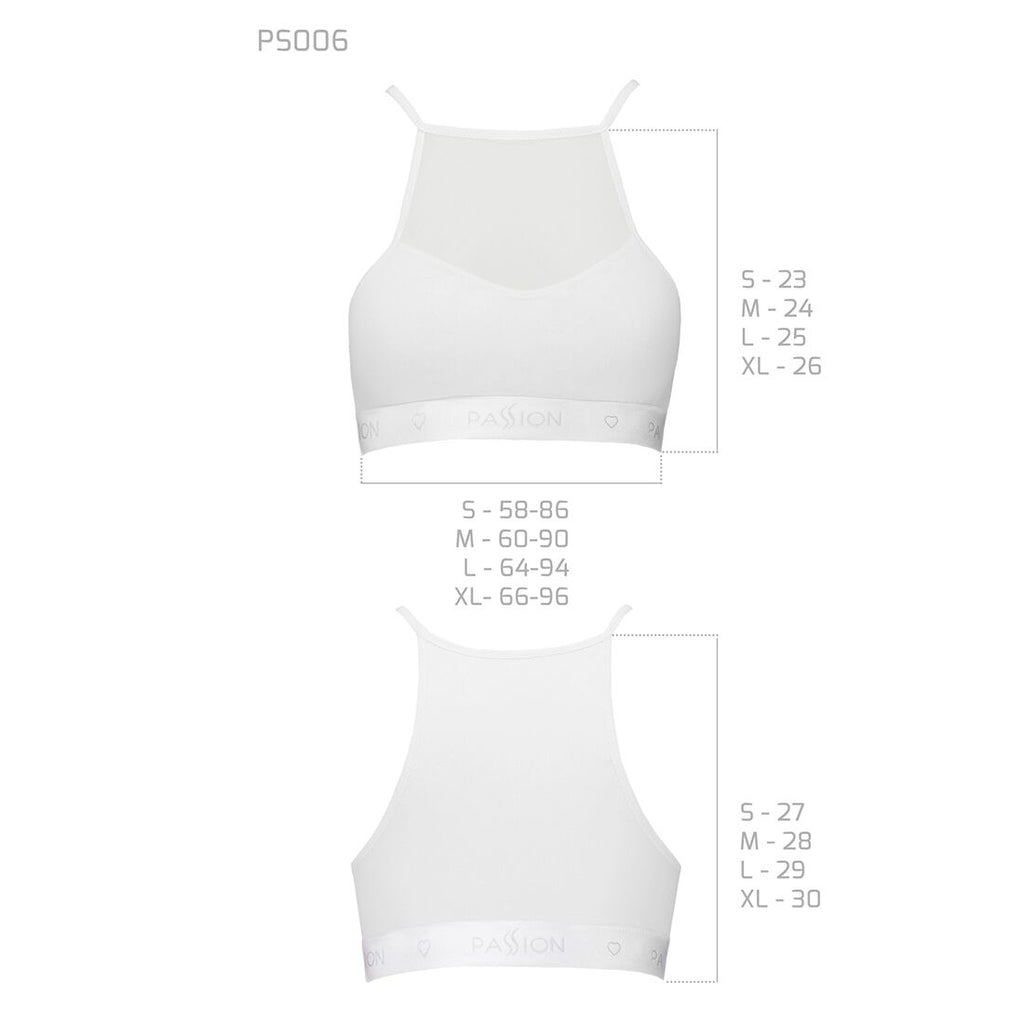 Passion (Польща) Спортивний топ з прозорою вставкою Passion PS006 TOP S, white