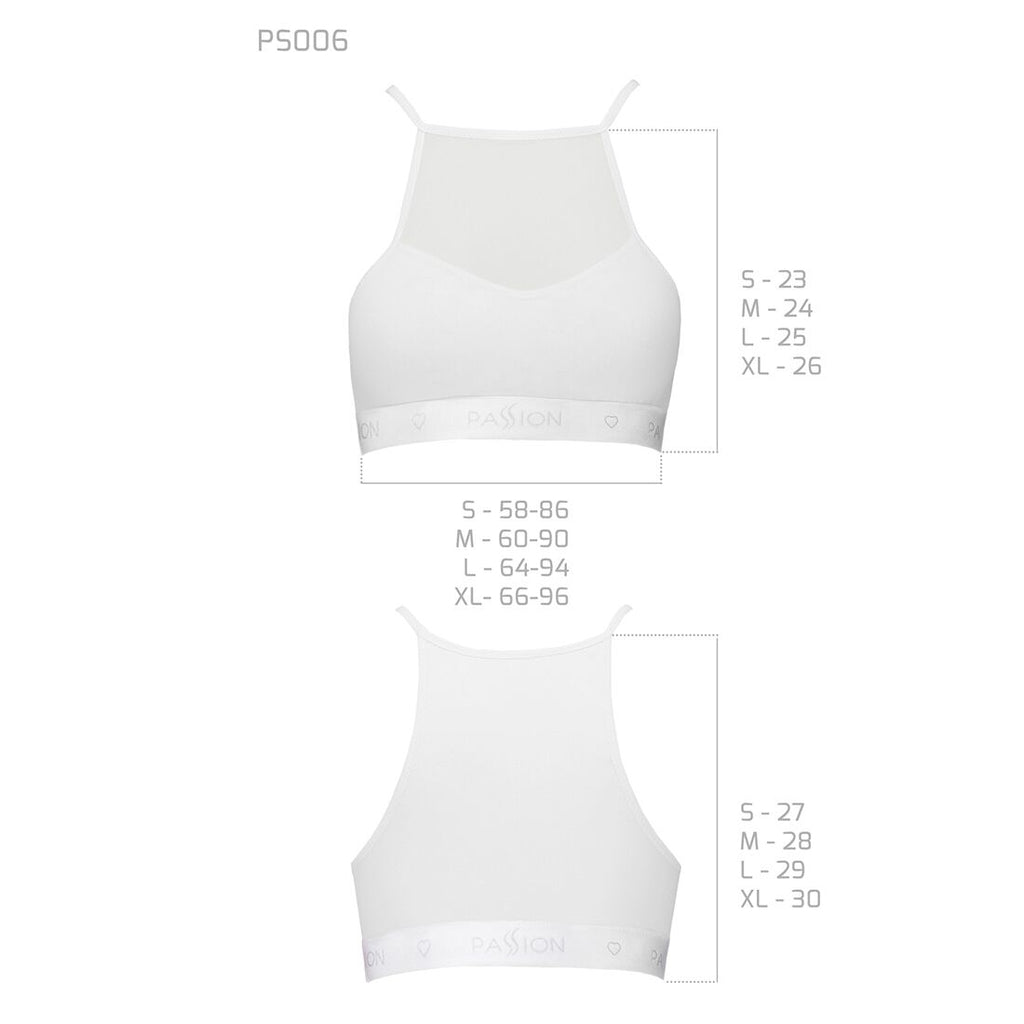 Passion (Польща) Спортивний топ з прозорою вставкою Passion PS006 TOP XL, white