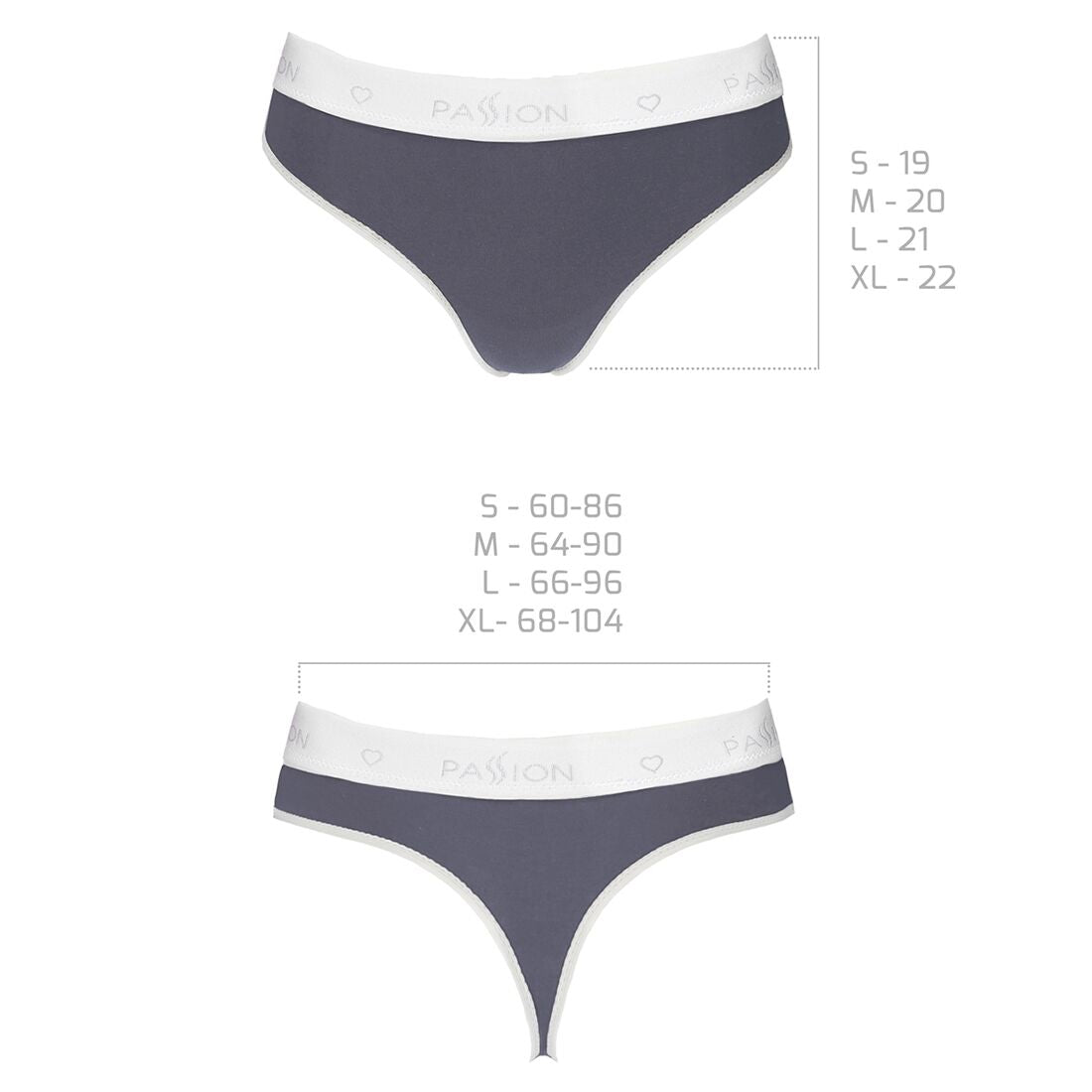 Passion (Польща) Спортивні трусики-стрінги Passion PS007 PANTIES dark grey, L