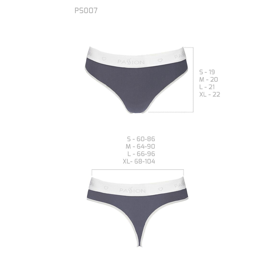 Passion (Польща) Спортивні трусики-стрінги Passion PS007 PANTIES M, dark grey