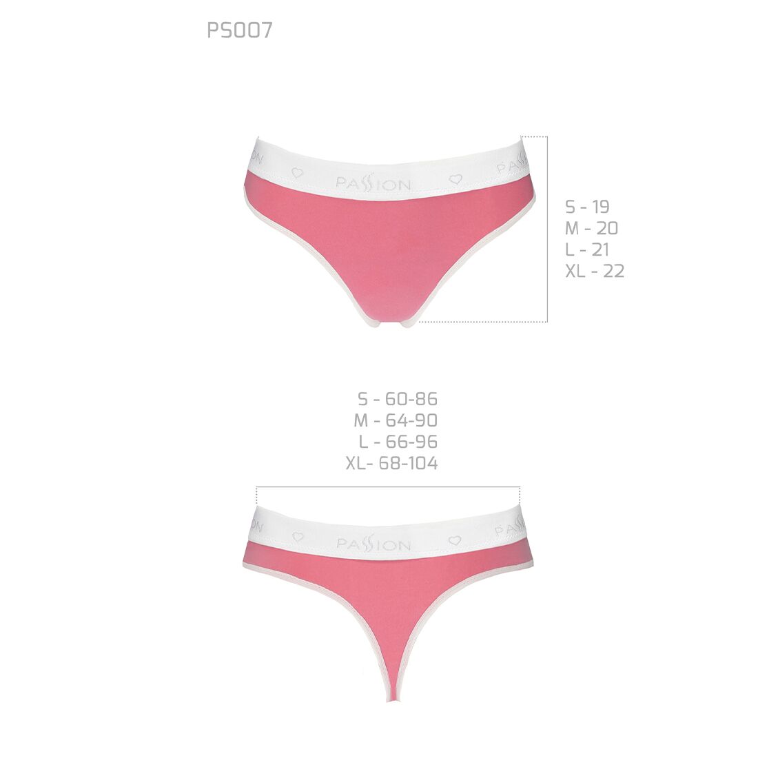 Passion (Польща) Спортивні трусики-стрінги Passion PS007 PANTIES L, pink