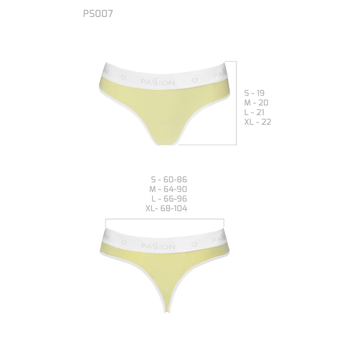 Passion (Польща) Спортивні трусики-стрінги Passion PS007 PANTIES L, yellow
