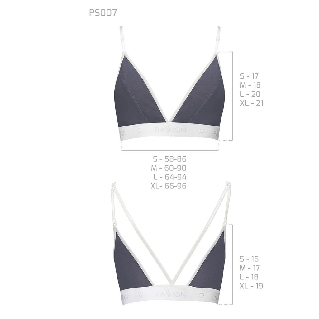 Passion (Польща) Спортивний топ з подвійними бретелями Passion PS007 TOP L, dark grey