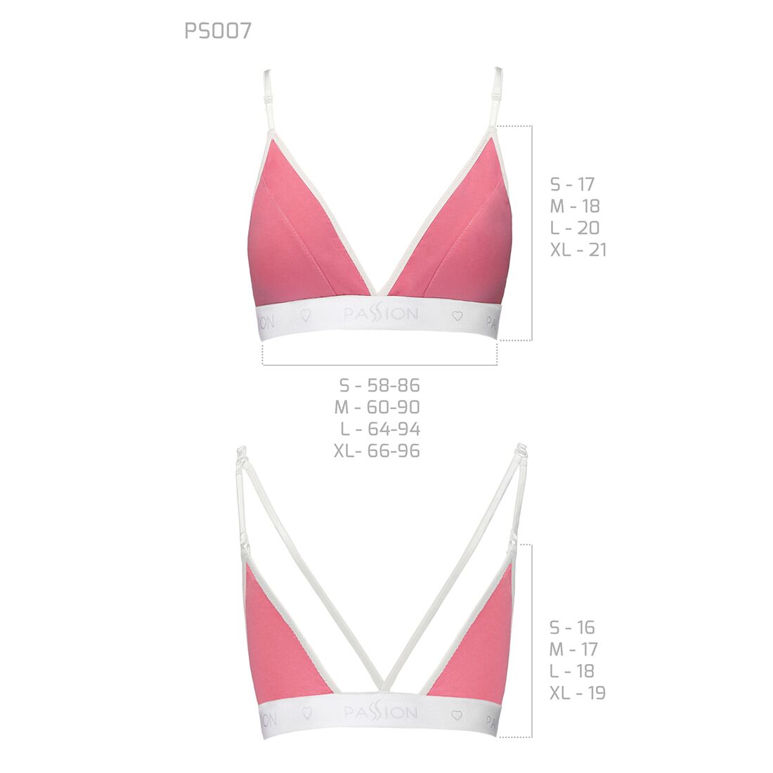 Passion (Польща) Спортивний топ з подвійними бретелями Passion PS007 TOP L, pink