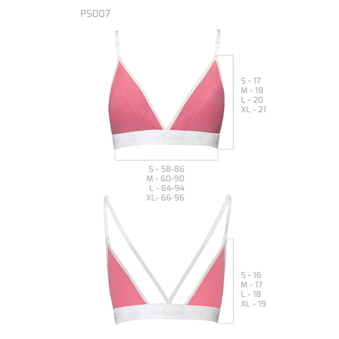 Passion (Польща) Спортивний топ з подвійними бретелями Passion PS007 TOP XL, pink