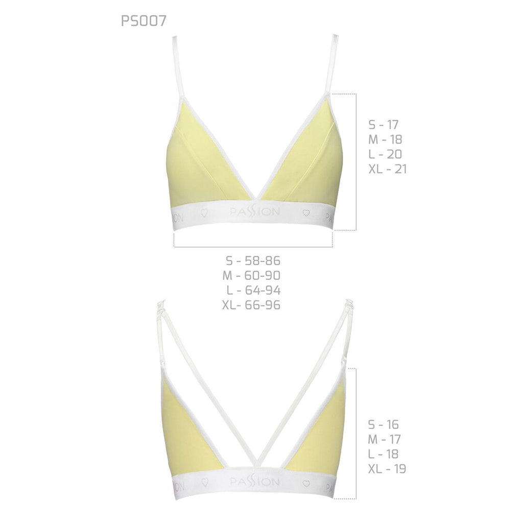 Passion (Польща) Спортивний топ з подвійними бретелями Passion PS007 TOP L, yellow