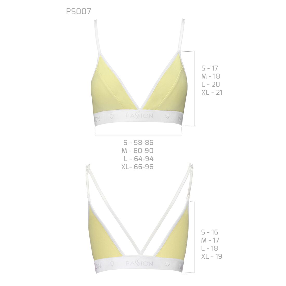 Passion (Польща) Спортивний топ з подвійними бретелями Passion PS007 TOP L, yellow