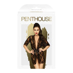 Комплект пеньюар з декором у вигляді троянд та стрінгами Penthouse - Sweet Retre