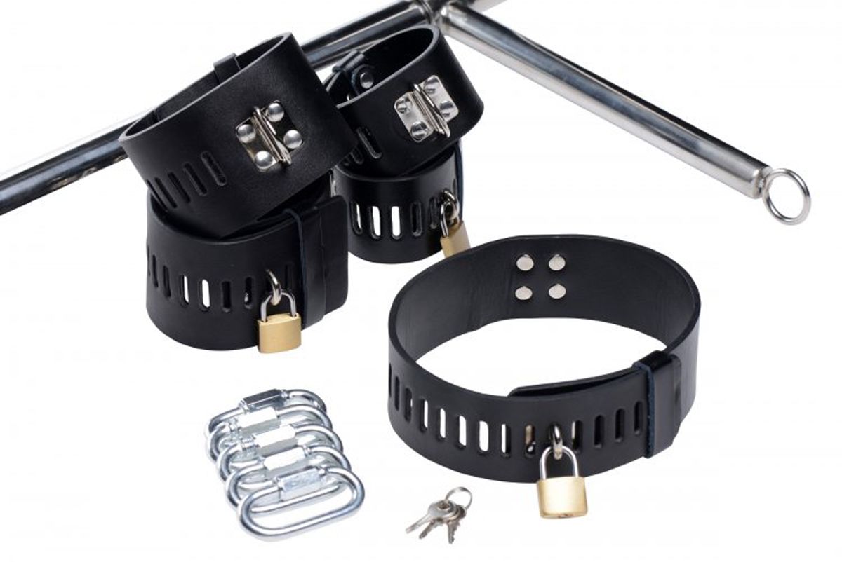 Master Series (США) Конструкція для фіксації з фалоімітатором Imprisoned Metal Stockade with Dildo