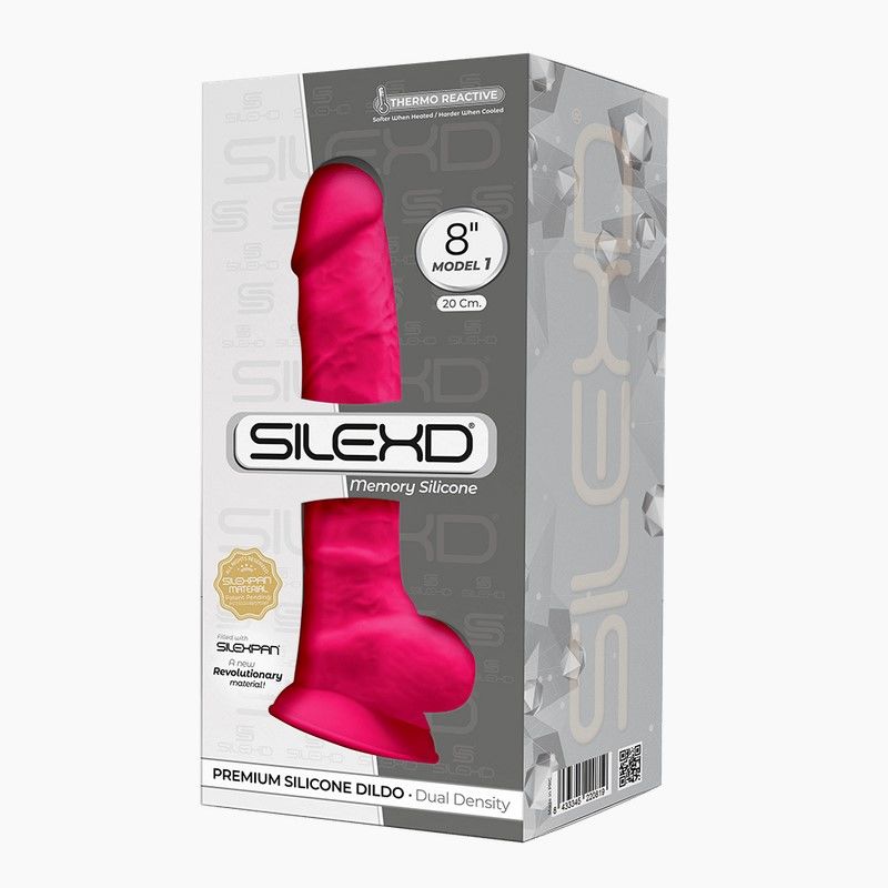 Фалоімітатор SilexD Vetus Pink (MODEL 1 size 8in), двошаровий, силікон + Silexpa