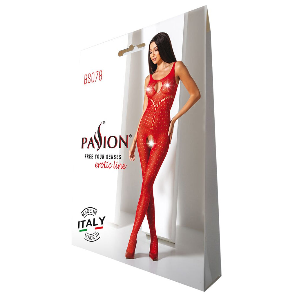 Passion (Польща) Бодістокінг з доступом до інтимних місць Passion BS078 red
