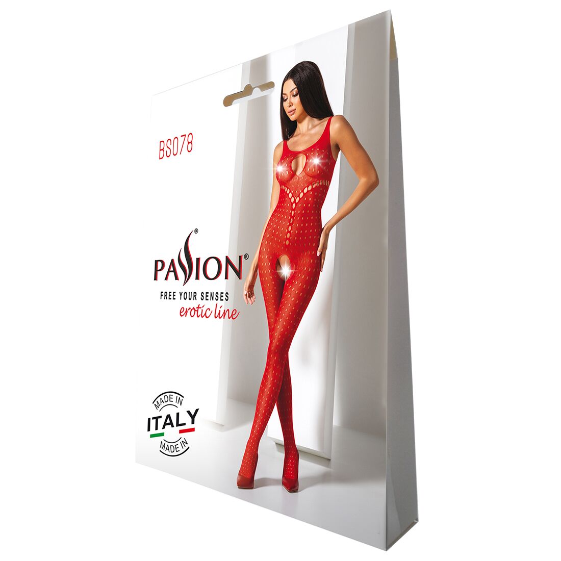 Passion (Польща) Бодістокінг з доступом до інтимних місць Passion BS078 red