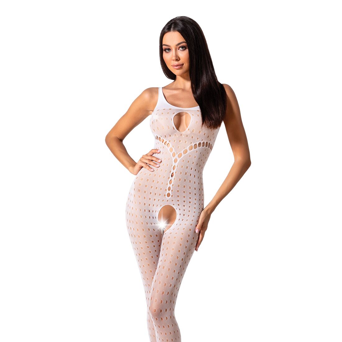 Passion (Польща) Бодістокінг з доступом до інтимних місць Passion BS078 white