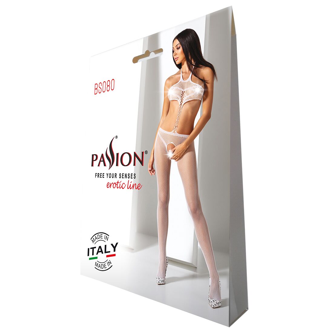 Passion (Польща) Відкритий бодістокінг Passion BS080 white