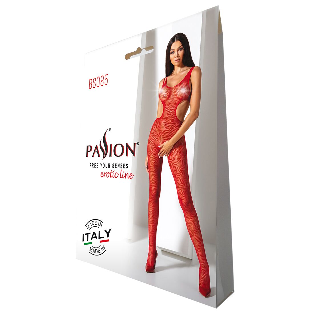 Passion (Польща) Еротичний бодістокінг з малюнком Passion BS085 red