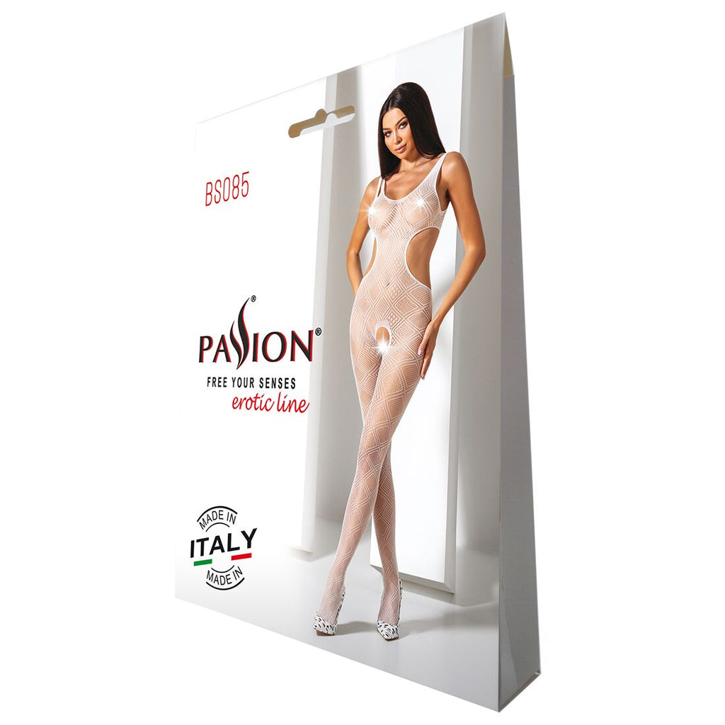 Passion (Польща) Еротичний бодістокінг з малюнком Passion BS085 white