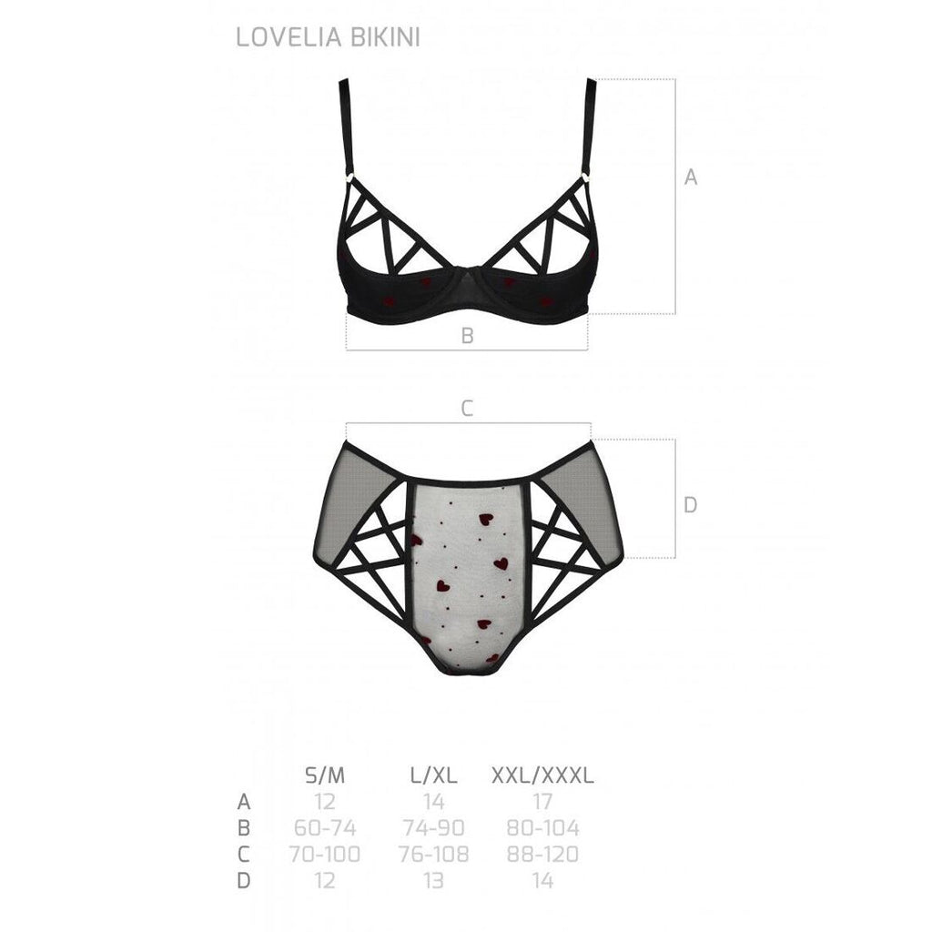 Passion (Польща) Еротичний комплект з малюнком Passion LOVELIA BIKINI XXL/XXXL, black