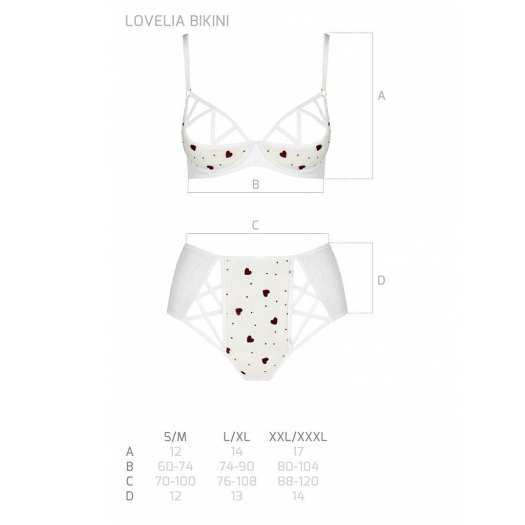 Passion (Польща) Еротичний комплект з малюнком Passion LOVELIA BIKINI XXL/XXXL, white