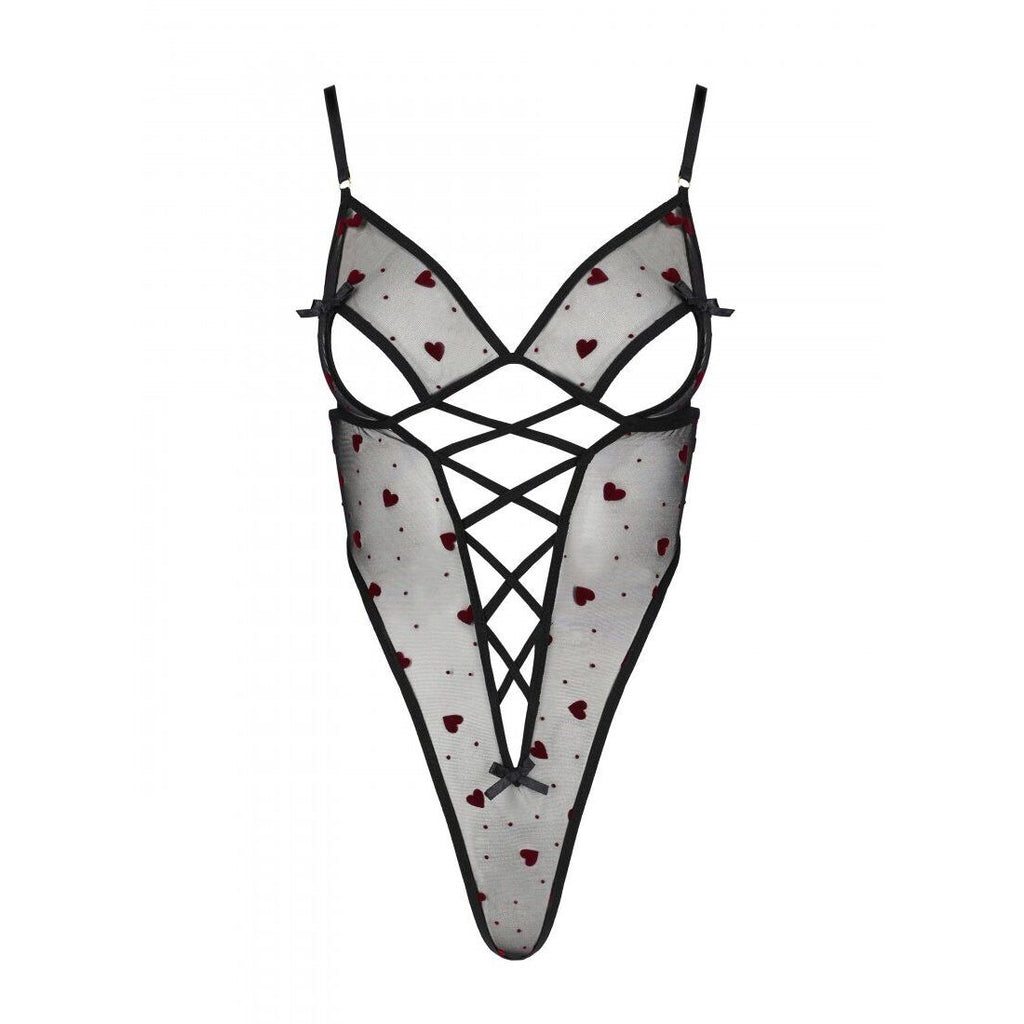 Passion (Польща) Еротичний боді з малюнком Passion LOVELIA BODY L/XL, black