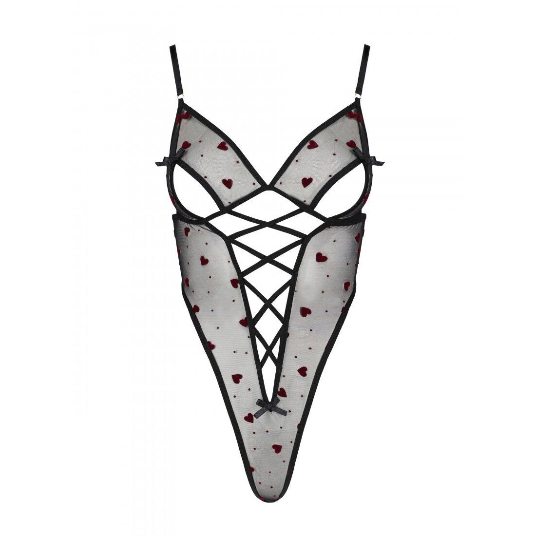 Passion (Польща) Еротичний боді з малюнком Passion LOVELIA BODY L/XL, black