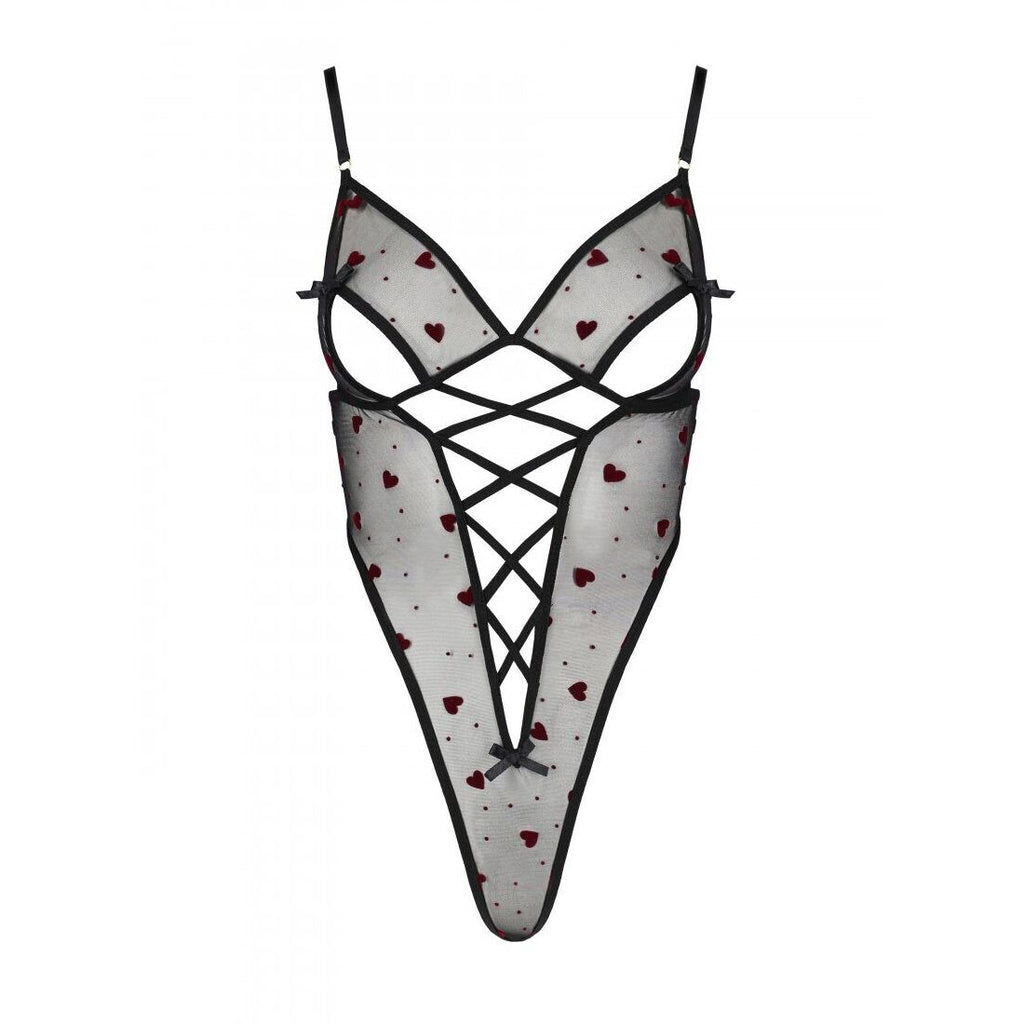 Passion (Польща) Еротичний боді з малюнком Passion LOVELIA BODY S/M, black