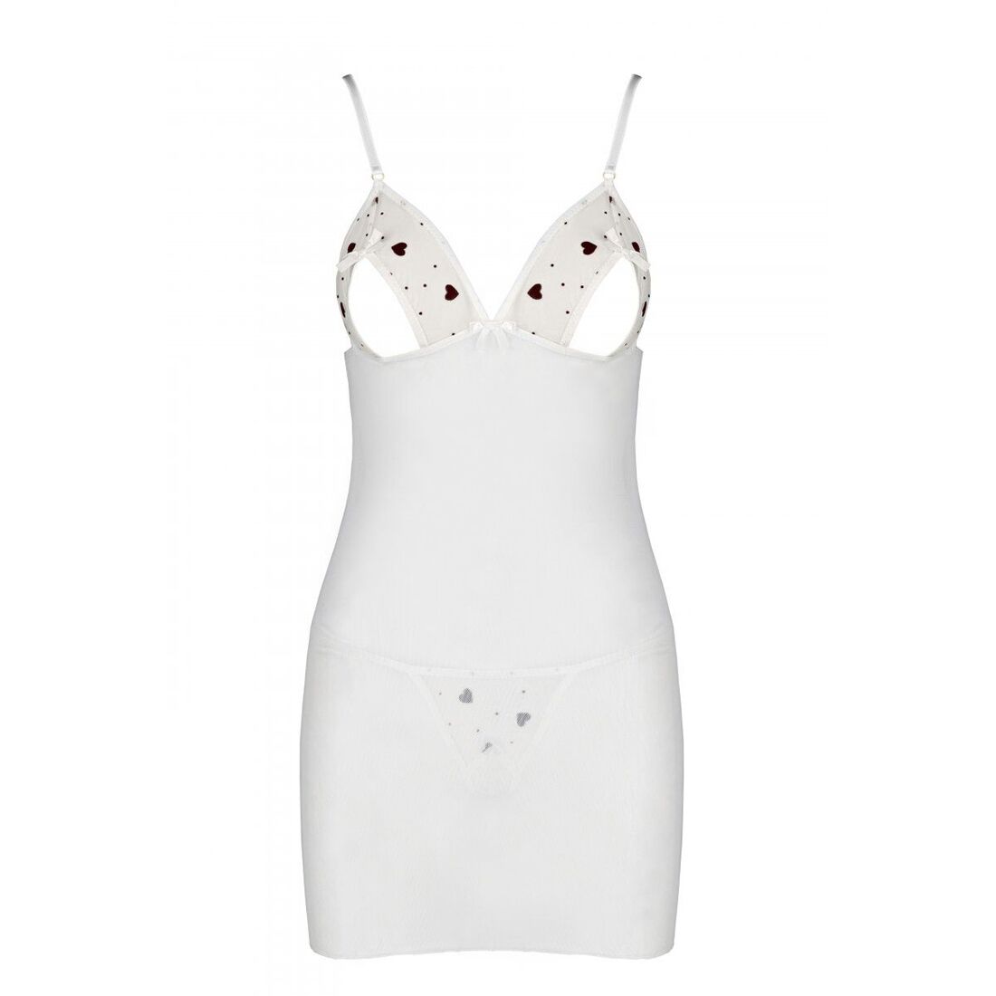 Passion (Польща) Сорочка з вирізами на грудях, стрінги Passion LOVELIA CHEMISE L/XL, white