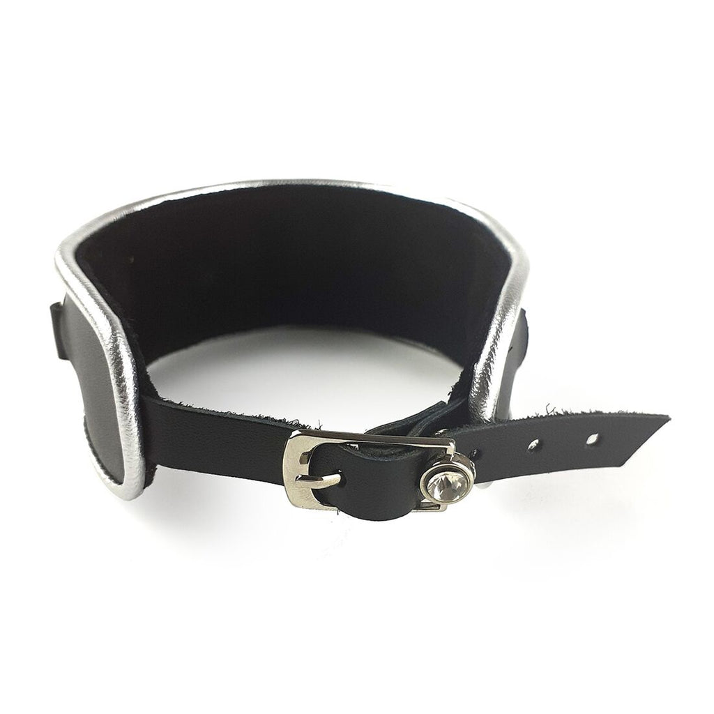Art of Sex (Україна) Ошейник из натуральной кожи со стразами и кольцом Art of Sex -  Collar Ring