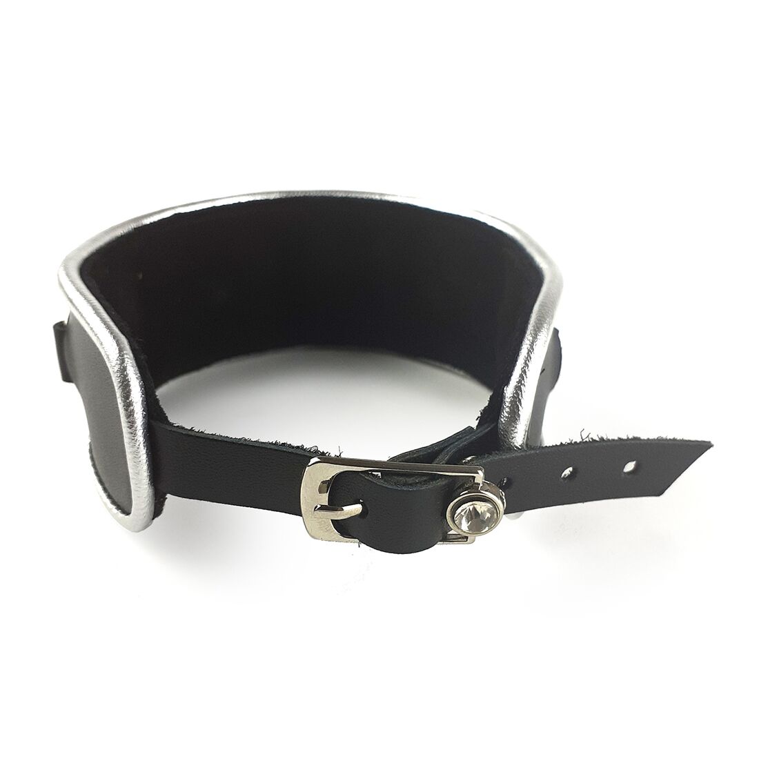 Art of Sex (Україна) Ошейник из натуральной кожи со стразами и кольцом Art of Sex -  Collar Ring