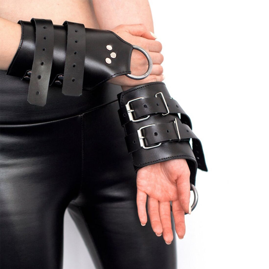 Art of Sex (Україна) Манжети для підвісу за руки Art of Sex – Kinky Hand Cuffs For Suspension, чорні, натуральна шкіра
