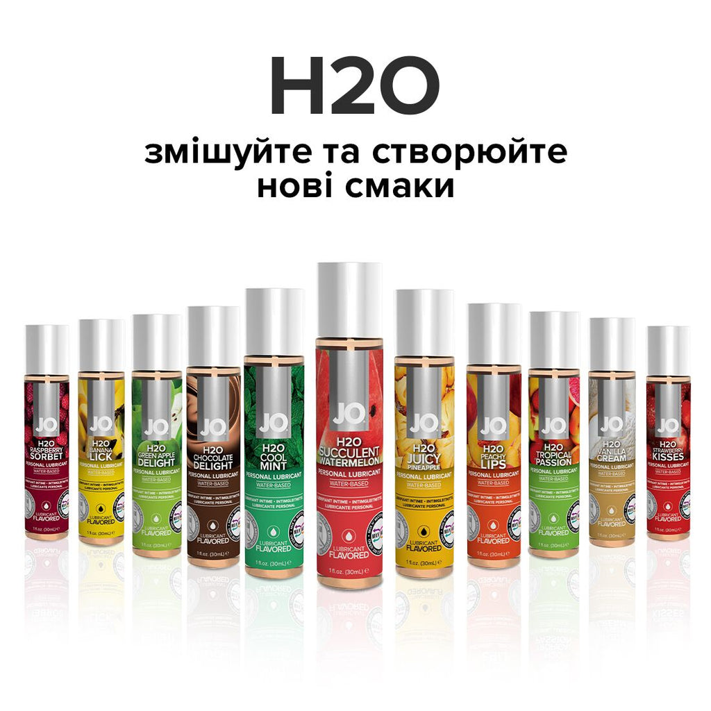 JO (США) Змазка на водній основі JO H2O — Watermelon (60 мл) без цукру, рослинний гліцерин