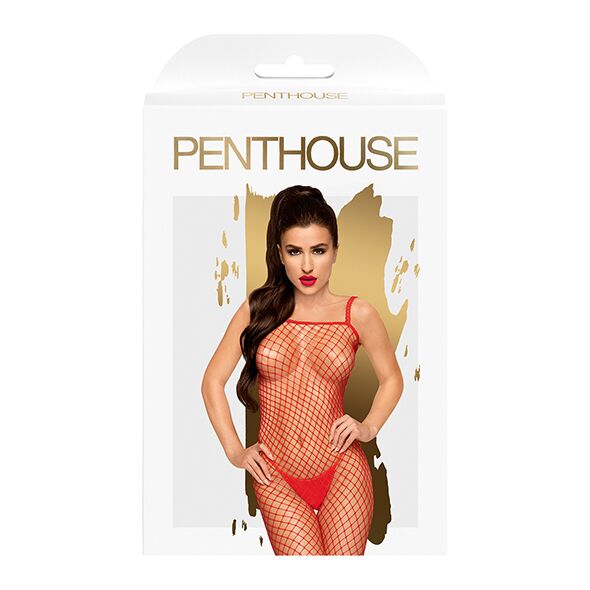 Penthouse (Німеччина) Бодістокінг у велику сітку Penthouse - Body Search Red XL