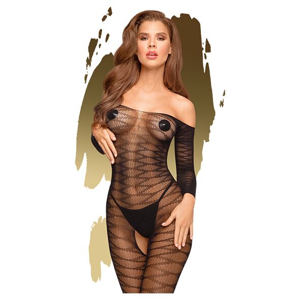 Penthouse (Німеччина) Бодістокінг з довгими рукавами Penthouse - Dreamy Diva Black XL