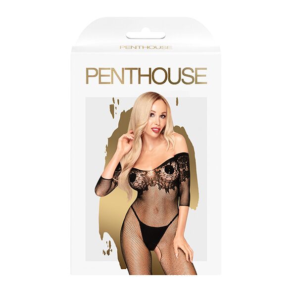 Penthouse (Німеччина) Бодістокінг з імітацією ліфа Penthouse - High Profile Black XL