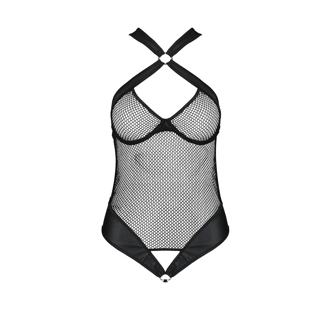 Passion (Польща) Сітчастий боді з халтером Passion Amanda Body L/XL, black