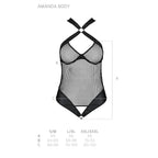 Сітчастий боді з халтером Passion Amanda Body S/M, black