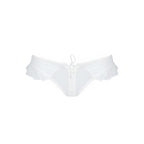Трусики в горошок, з рюшами та шнурівкою Passion FATIN THONG XXL/XXXL, white