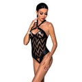 Passion (Польща) Сітчастий боді з халтером та ритмічним малюнком Passion Hima Body XXL/XXXL, black