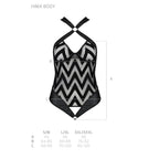 Сітчастий боді з халтером та ритмічним малюнком Passion Hima Body XXL/XXXL, blac