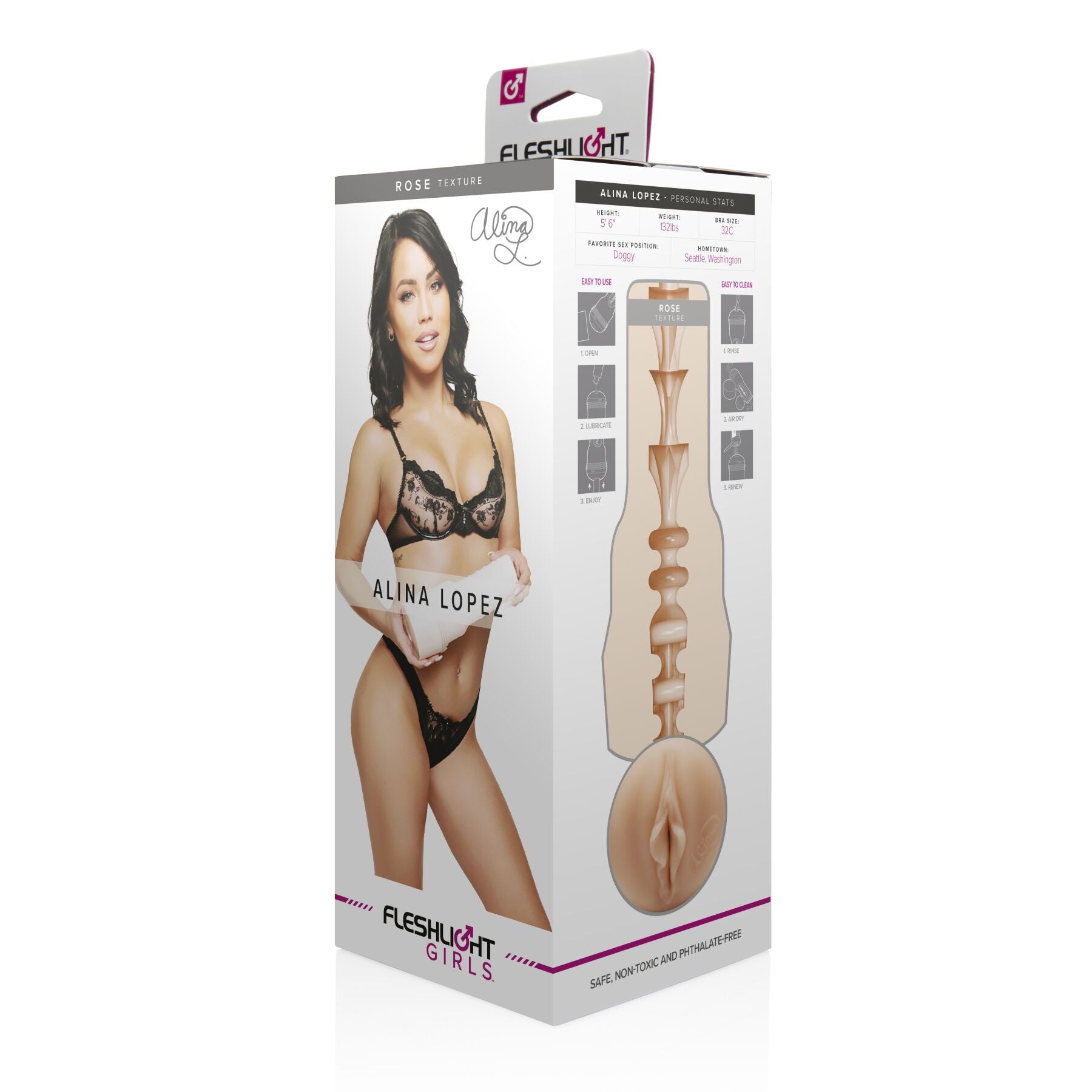 Fleshlight (США) Мастурбатор Fleshlight Girls: Alina Lopez - Rose, зі зліпка вагіни, дуже ніжний
