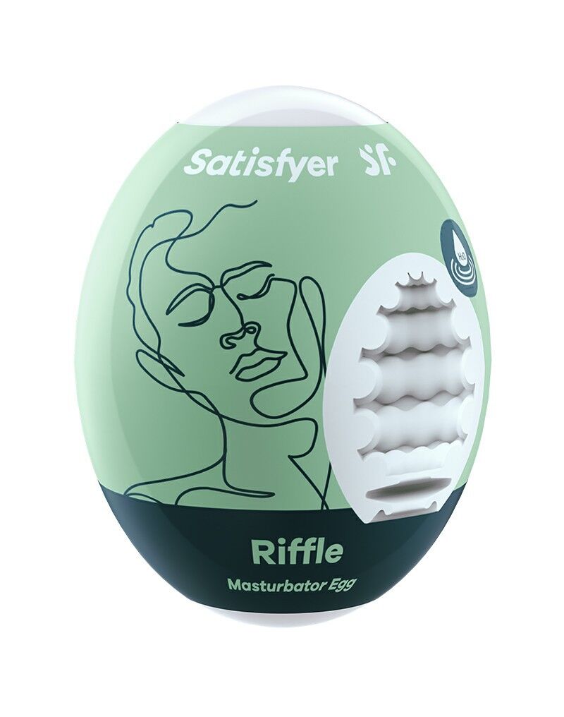 Satisfyer (Німеччина) Самозмащувальний мастурбатор-яйце Satisfyer Masturbator Egg Riffle, одноразовий, не потребує змазки
