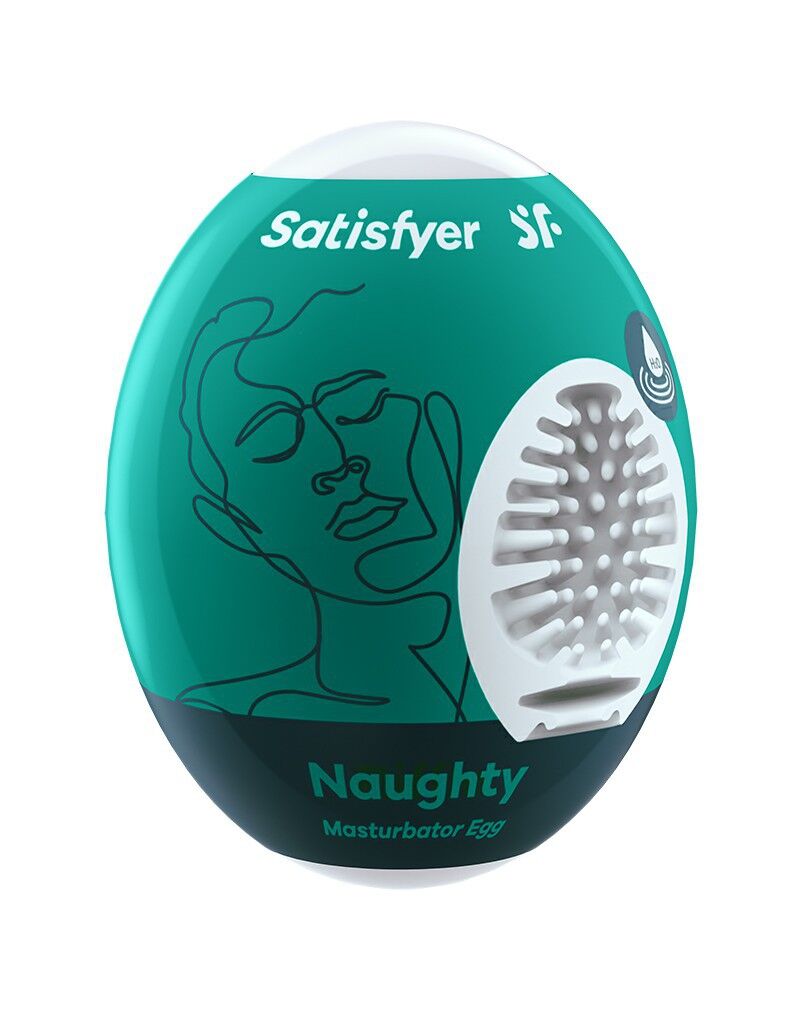 Satisfyer (Німеччина) Самозмащувальний мастурбатор-яйце Satisfyer Masturbator Egg Naughty, одноразовий, не потребує змазки