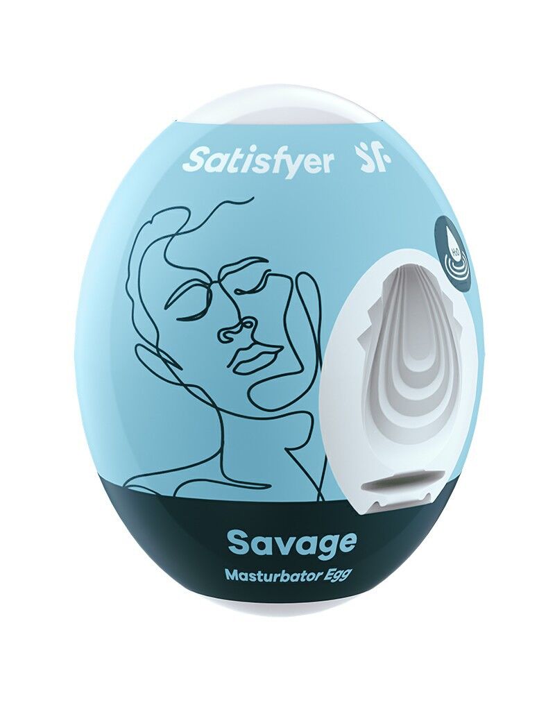Satisfyer (Німеччина) Самозмащувальний мастурбатор-яйце Satisfyer Masturbator Egg Savage, одноразовий, не потребує змазки