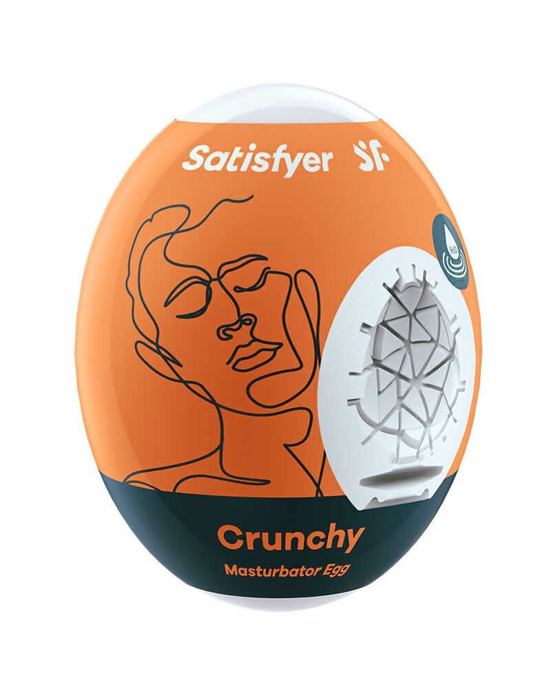 Satisfyer (Німеччина) Самозмащувальний мастурбатор-яйце Satisfyer Masturbator Egg Crunchy, одноразовий, не потребує змазки